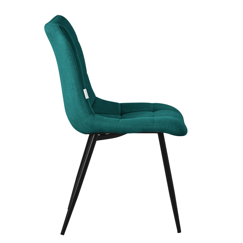 4x Sillas de comedor azul petróleo sillón tapizado acolchado para salón o cocina - Imagen 3 de 4