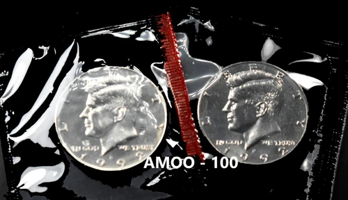1992 P and D Uncirculated KENNEDY HALF DOLLAR Coins in Original Mint Cellophane