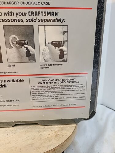 vintage Sears Craftsman cordless Rechargable Drill, 12229 NEW - Picture 8 of 13