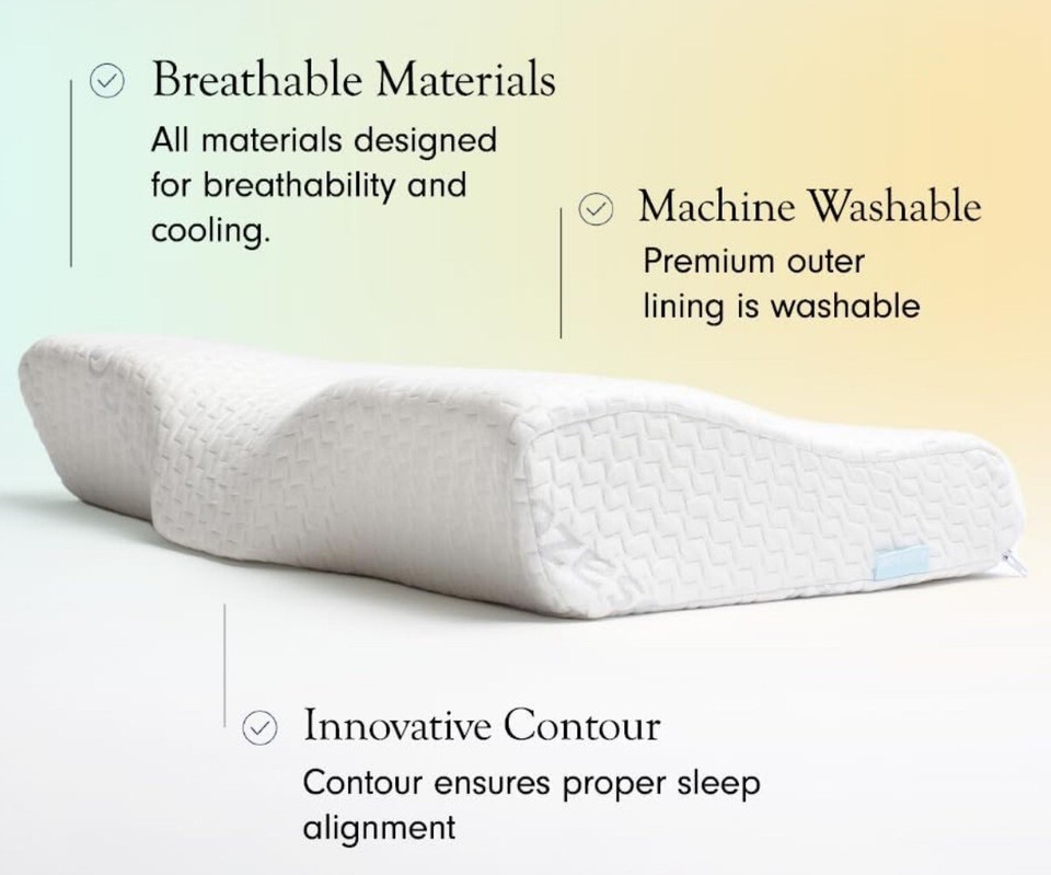 Dosaze Contoured Orthopedic Pillow Queen Size Neck Pain Relief Medium