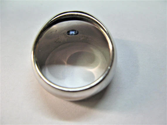 ANELLO FASCIA UOMO DONNA ZAFFIRO NATURALE TAGLIO OVALE LAVORAZIONE ARTIGIANA - Immagine 4 di 4