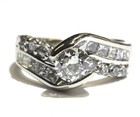 14k white gold 1.14ct round European diamond engagement ring 4.9g estate ladies — photo 1