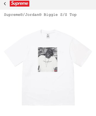 Supreme x Jordan Brand Jordan Tee 白 (Supremeステッカー付き) Supreme x Jordan Biggie Tee White FW24 Men's Size Large Sold