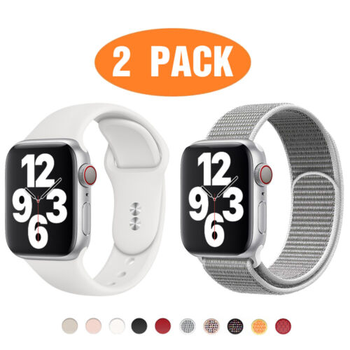 2PACK iWatch Sport Band Strap for Apple Watch 9 8 7 6 5 SE Ultra 2 44/41/45/49mm - Picture 1 of 39