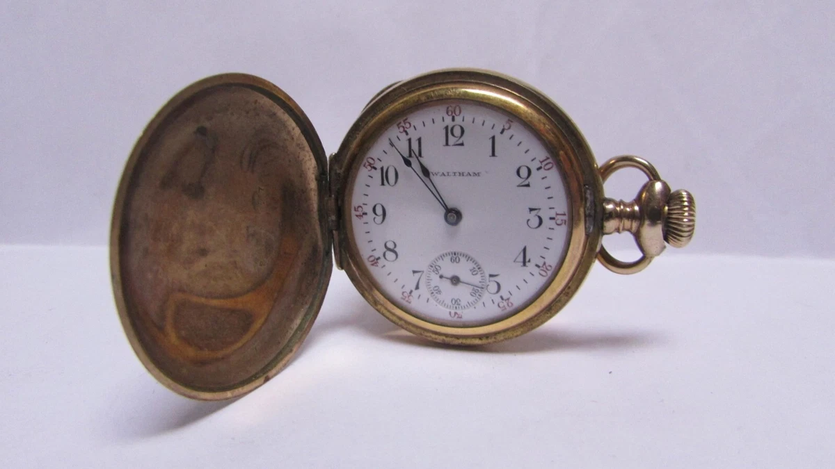 1904 WALTHAM POCKET WATCH GRADE 165 15j size 0s 14K gold filled