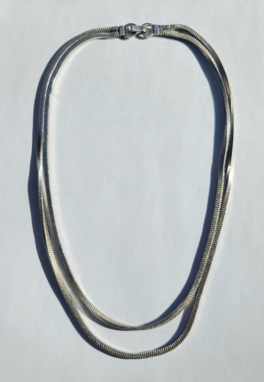 Vintage Sterling 925 Solid Silver Square Snake Ch… - image 11