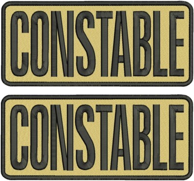 CONSTABLE embroidery patches 4x10 and  hook on back black tan