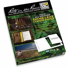 Rite in the Rain Weatherproof Loose Leaf Copier Paper 2-4.625" x 7" White Loo...