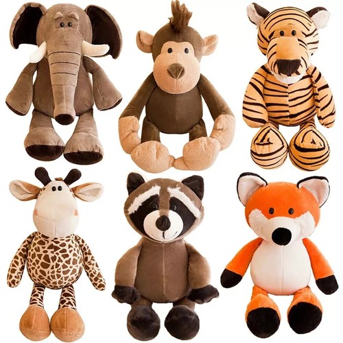 25cm Cute Jungle Animal Plush Toys Stuffed Lion Elephant Giraffe Monkey Plush - Picture 3 of 3