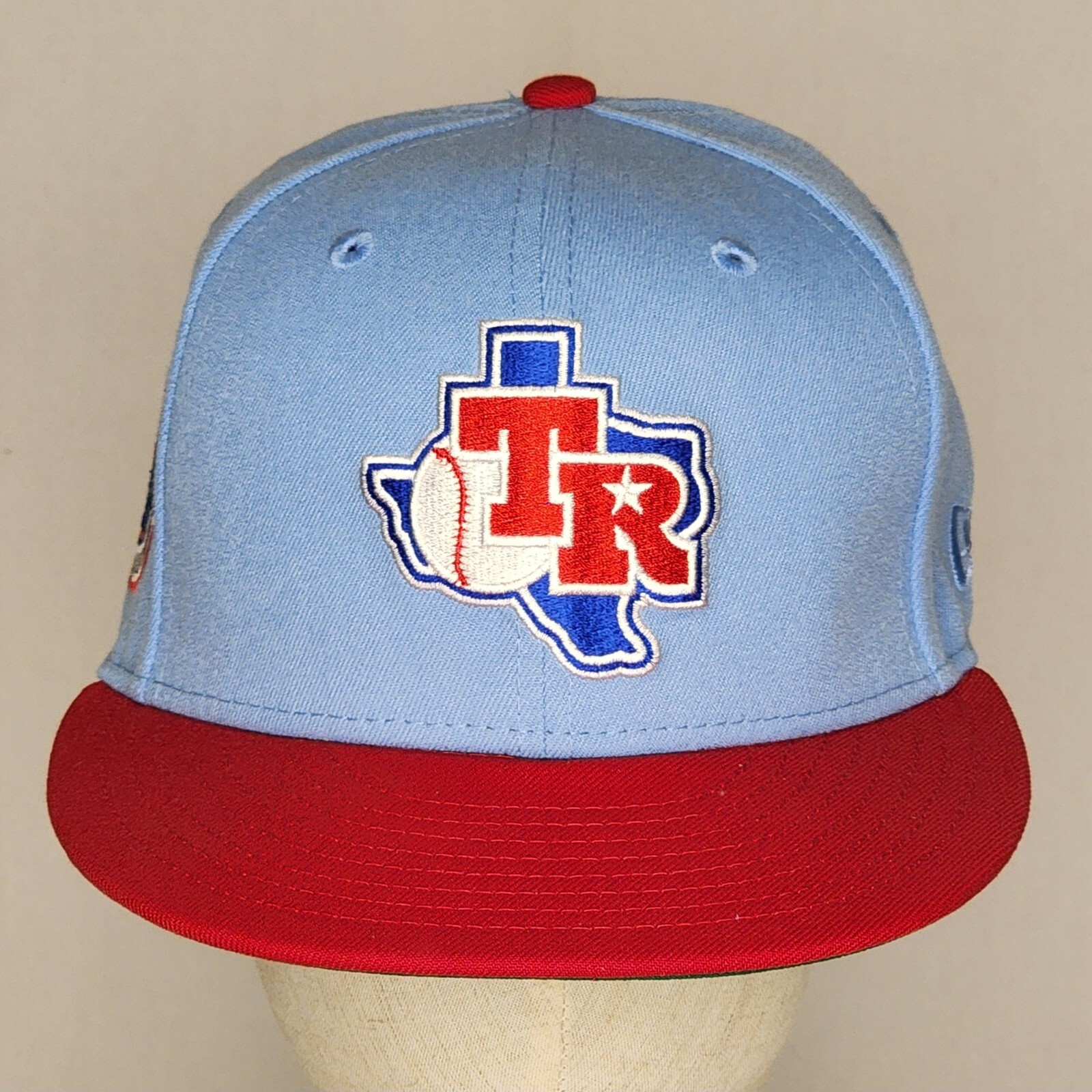 Texas Rangers Arlington Stadium Blue/Red New Era Cooperstown Fitted Hat 7-3/8