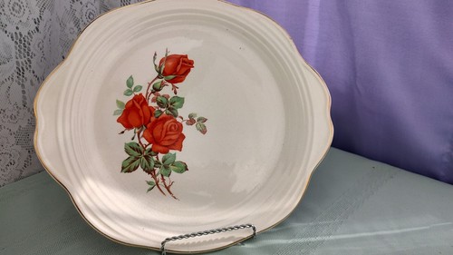 Universal Potteries American Beauty Rose Cookie Platter - Picture 2 of 24