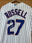 Majestic Addison Russell Chicago Cubs Signed White Pinstripe Baseball Jersey XL