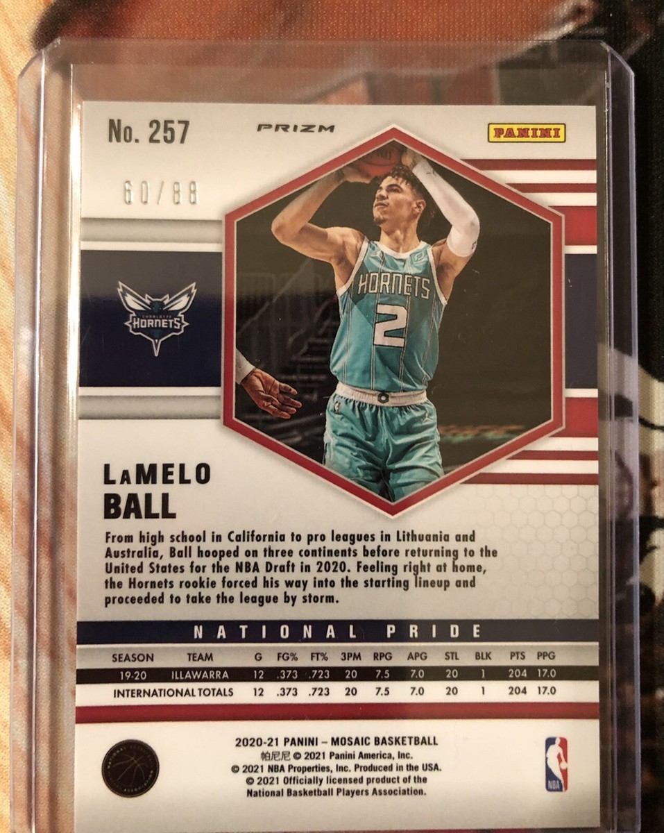 🔥2020-21 Mosaic Choice Lamelo Ball National Pride #257 Red+Gold
