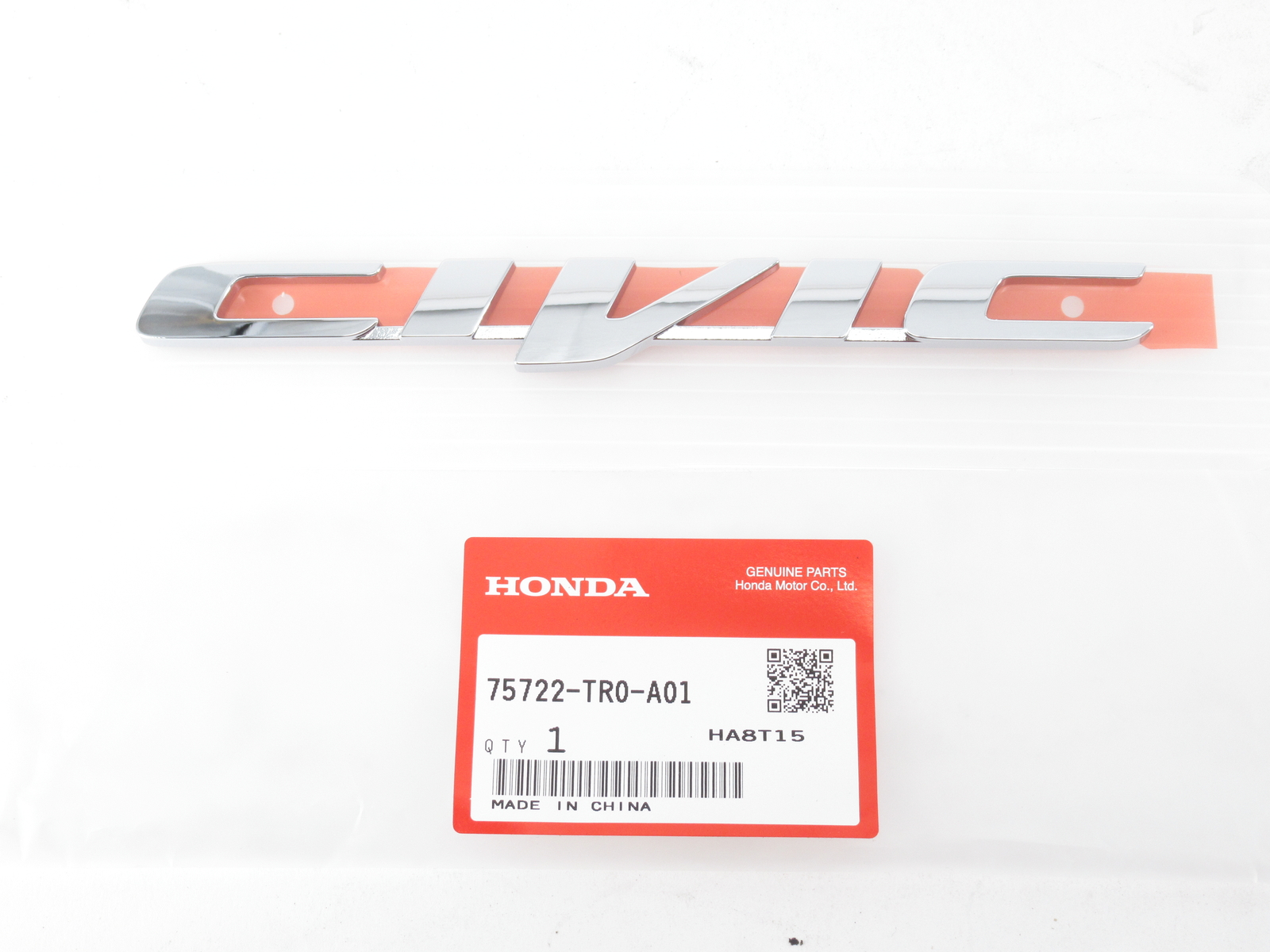 Genuine OEM Honda 75722TR0A01 "CIVIC" Trunk Lid Rear Nameplate 2012