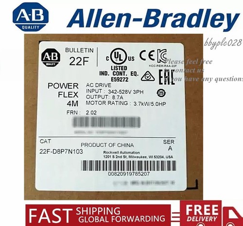 New Factory Sealed 22F-D8P7N103 SER A Allen Bradley PowerFlex4M AC Drive - Picture 2 of 4
