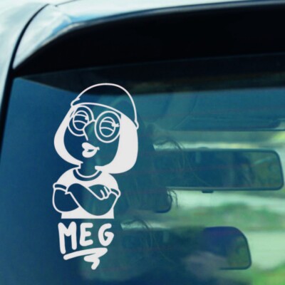 Vinyl Auto Fenster Aufkleber Meg Griffin Family Guy, Strichzeichnung, individuelle Farbe