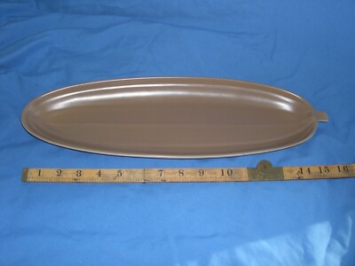 POOLE KERAMIK C54 SEPIA UND PILZ 15 ZOLL GURKENSCHALE TWINTONE VINTAGE