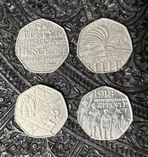 4x  50p COINS 2000 - 2018 50p Commonwealth Games Representation of the People &c