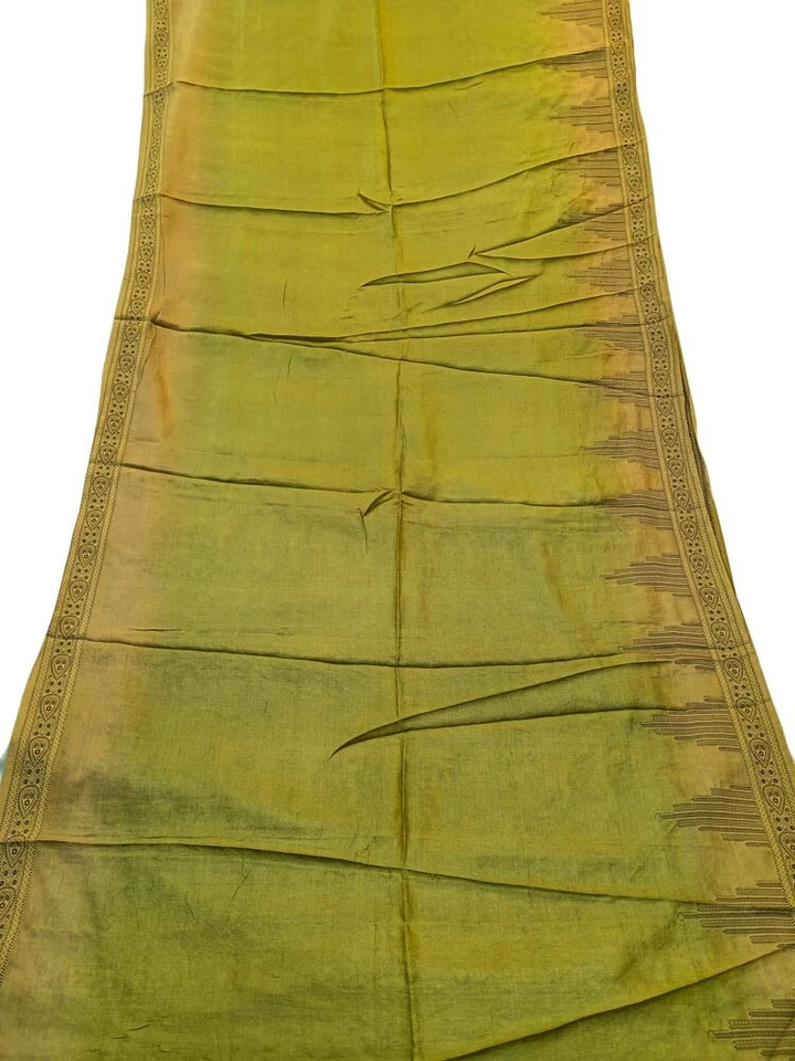 Sari de seda pura Tussar 100 % seda vintage tela india reciclada TSS2995 Foto 3 de 4