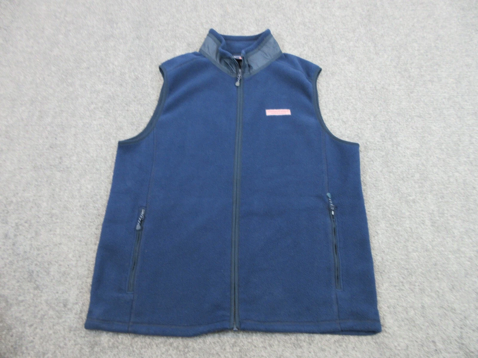 Vineyard Vines Vest Mens Medium Blue Fleece Sleeveless Outdoors Coat Casual