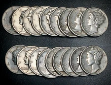 ONE 90% Silver Mercury Dime XF / AU 1935-1945 PDS