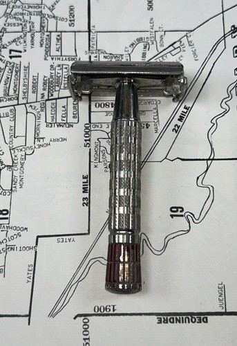 Vintage 1959 E2 Gillette Red Tip Super Speed Sicherheitsrasierer - Bild 3 von 13