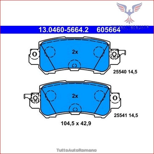 605664 Kit pastiglie pattini freno Ate Posteriore per MAZDA CX-5 CX-3