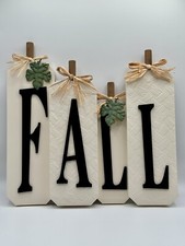 Fall Decor White Wood Sign 16in X 16in