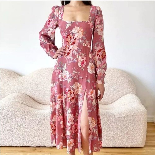 Yumi Kim Marlo Maxi Dress Women’s Size Large Floral Long Sleeve Celestica Rose