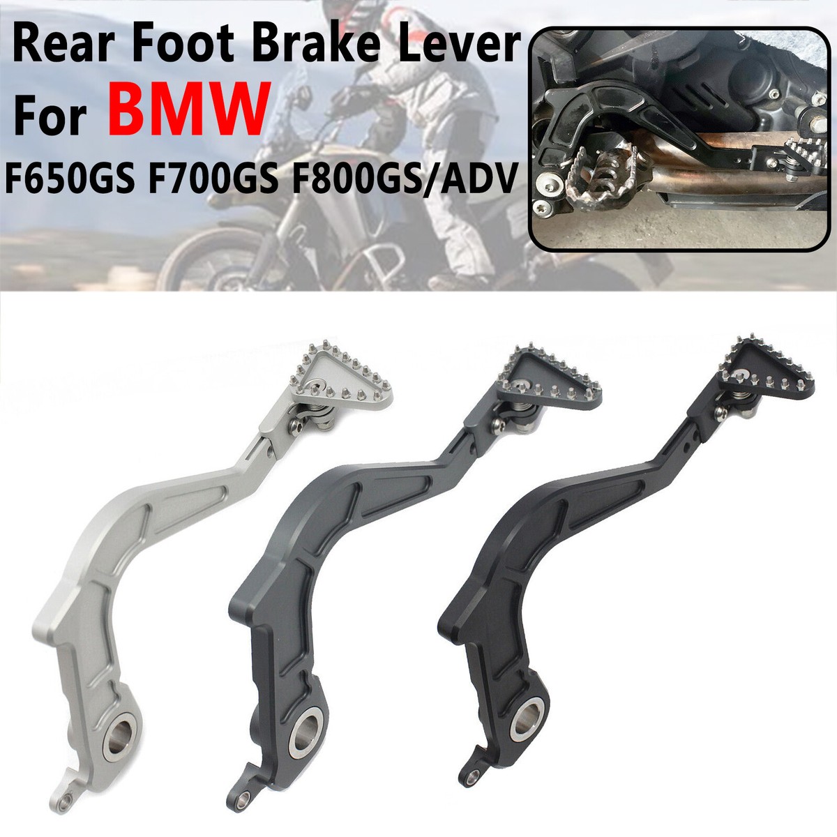 二輪車用ブレーキレバー,折りたたみ式ギアシフター,bmw f800gs adv f700gs f650gs f800 f700 f650 gs 2004-2017 For BMW F700GS F650GS F800GS/ADV Rear Foot Brake Lever Adjustable