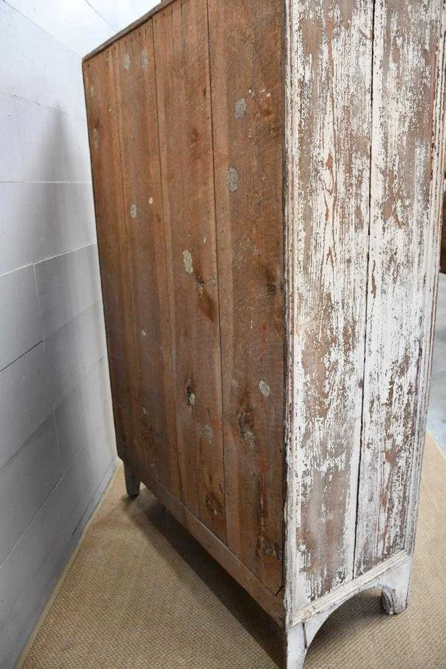 Antiguo gabinete Virginia c.1880 pintura blanca original Foto 2 de 3