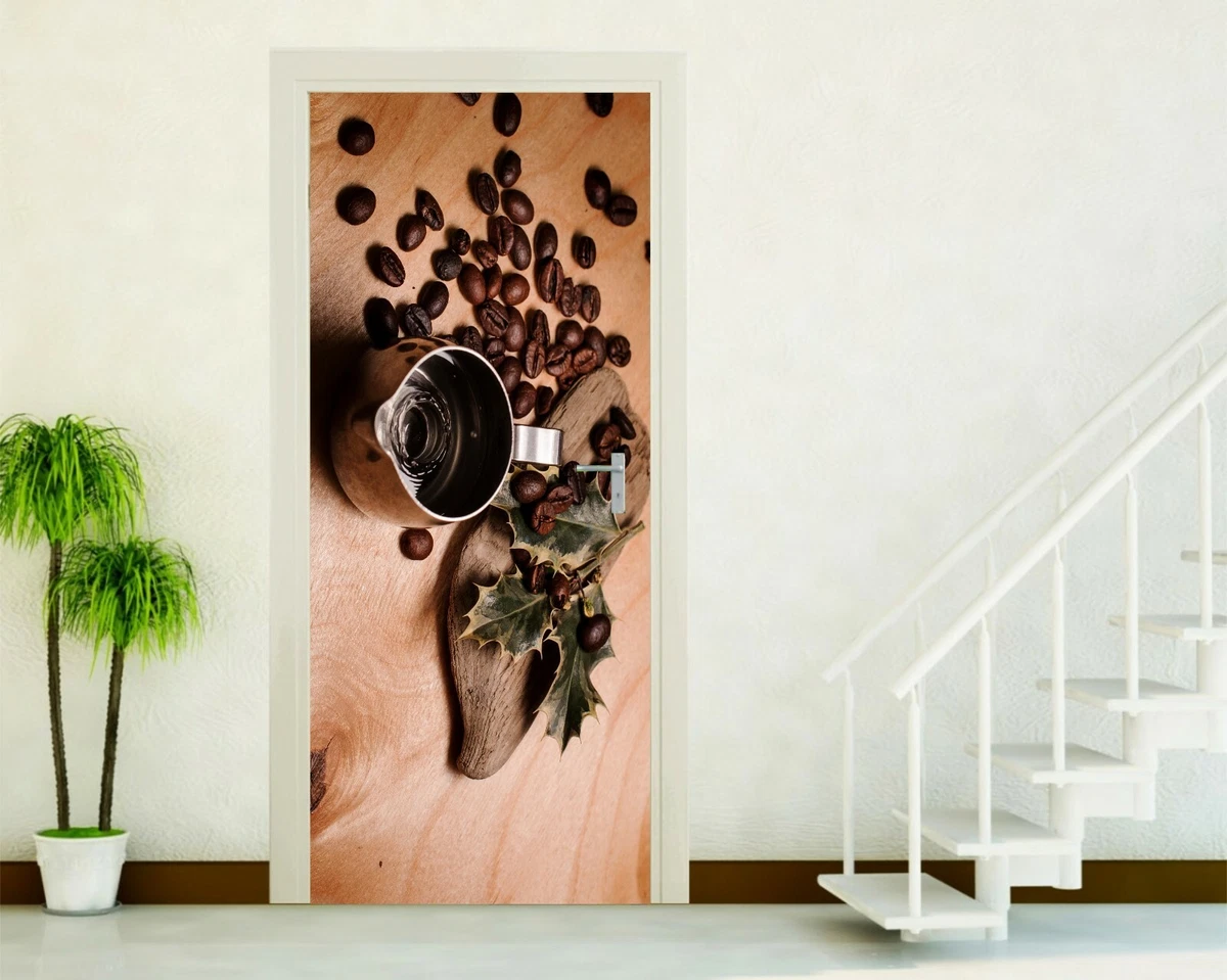 Adesivo Murale In Vinile Con Tazza Di Caffè – Decorazione Per Cucina, Soggiorno O Bar – Rimovibile, 50,5x30 Cm