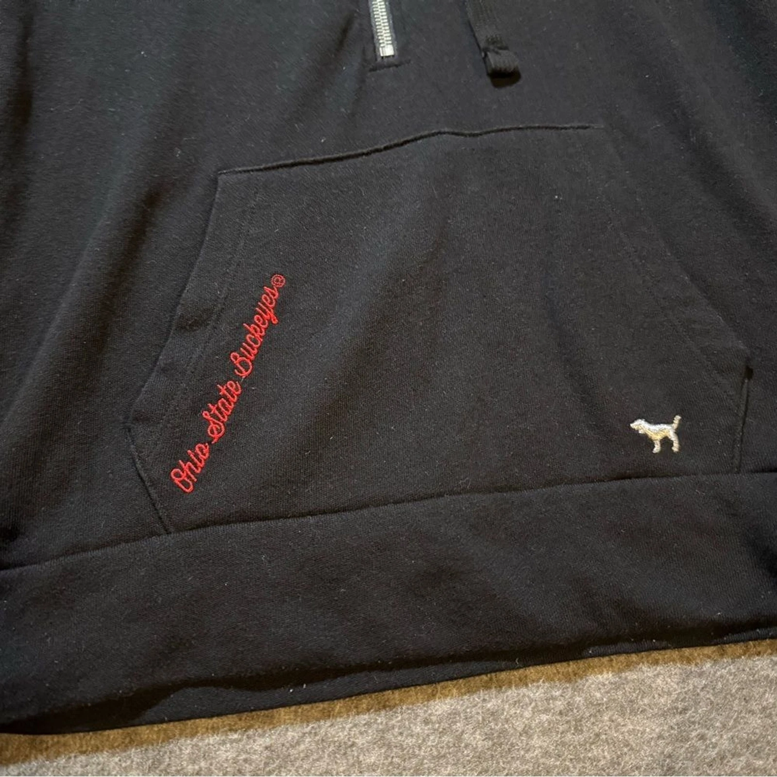 UNDERCOVER Felpa con cappuccio pullover rosa Victorias Secret Ohio State donna S nero rosso paillettes bling