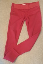 WOMENS RED THICK COMFORTABLE MATERNTY COTTON JEGGING TROUSERS SIZE 10 MAMAS & P