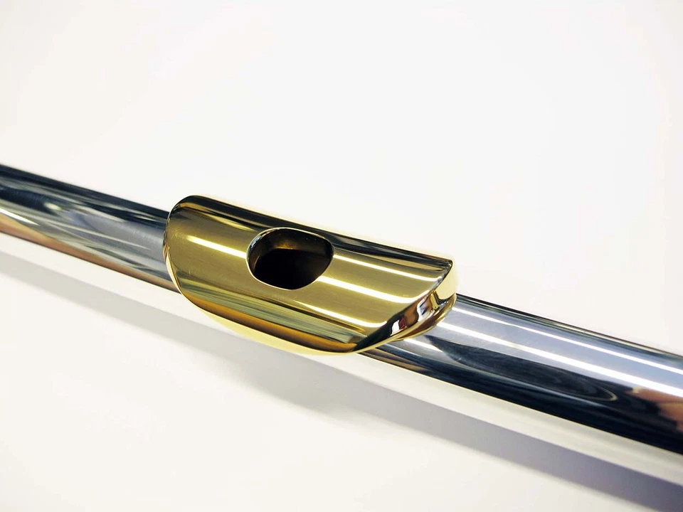 JUNTA CABEZA FLAUTA YAMAHA NUEVA - SERIE 300/400 en ESTERLINA (.925) con BORDE DORADO Foto 3 de 4