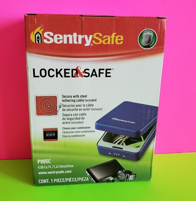 SENTRY SAFE LOCKED  & SAFE SECURE WITH STEEL TETHERING CABLE( INCLUDED ) P005C.