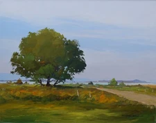 CHRISTIAN BERGERON 16 x 20" Vue de Île aux Oies Québec LANDSCAPE ACRYLIC CANVAS