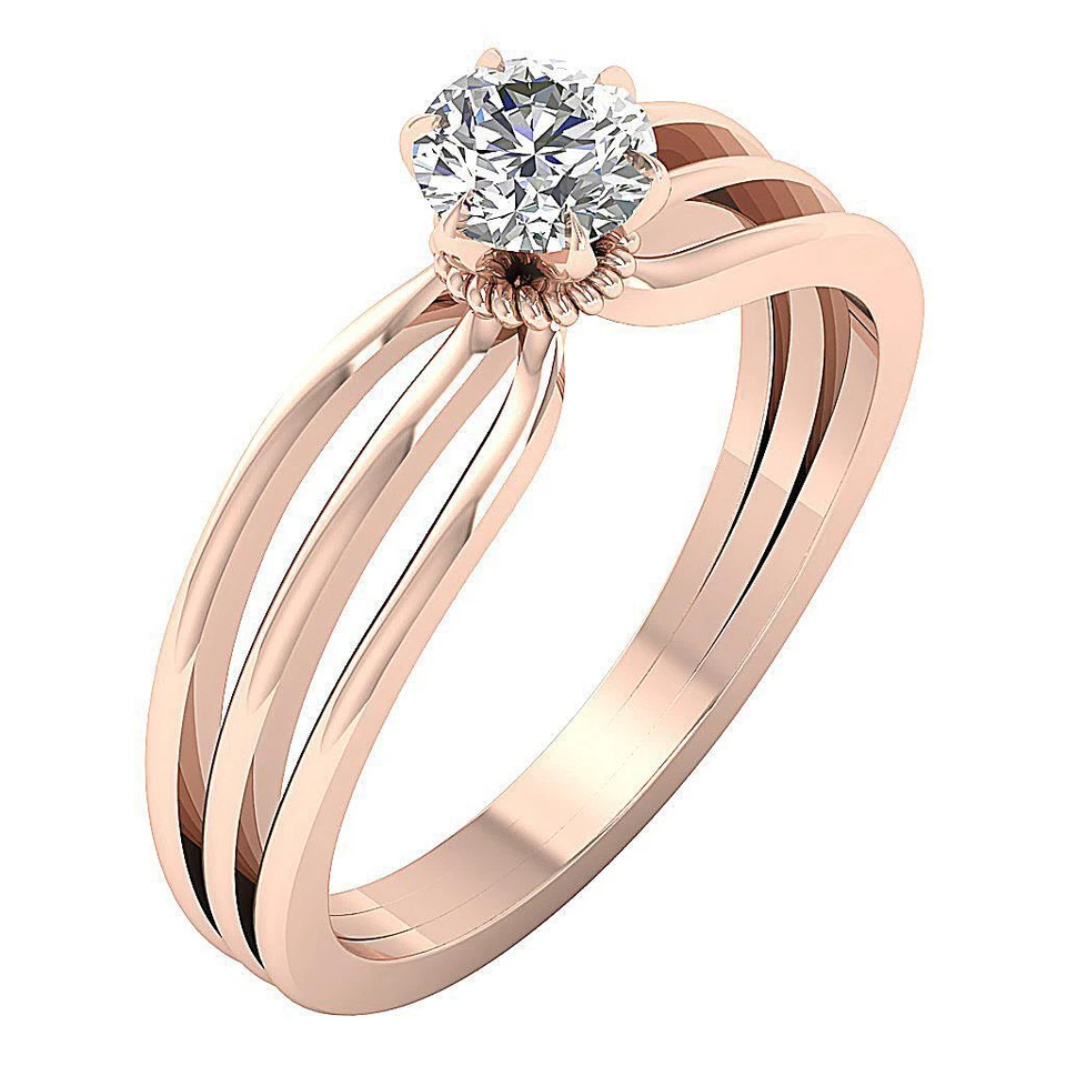 Solitaire Genuine Diamond Ring I1 H 0.65 Ct  14K White Yellow Rose Gold 5.90MM - Image 3 of 4