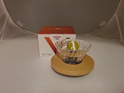 Hario V60 VDGR-01-OV Olivenholz & Glas Kaffee Tropfer Größe 01 für 1-2 Tassen