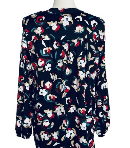 Alfani Tunic Women’s Plus 1X Black Floral Satin Vneck Long Sleeve New W/Tag $69 - Picture 15 of 16