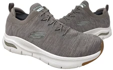 Skechers Men's Arch Fit Waveport Slip On Shoes Taupe Extra Wide Size:8 127O