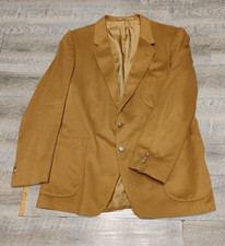 VTG 100 Cashmere Loro Piana Brown Tan Blazer Sports Coat 46R HELA made in Italy