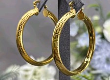 Big Round Hoop Earrings 18K Gold Plated Vintage Statement Women Jewelry