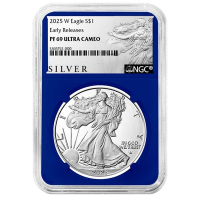 #ad 2025 W Proof $1 American Silver Eagle NGC PF69UC ER ALS Label Blue Core $109.00