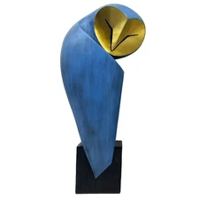 Mid-Century Modern 15 Inch Resin Owl Sculpture - Handmade Vintage Home Decor ...