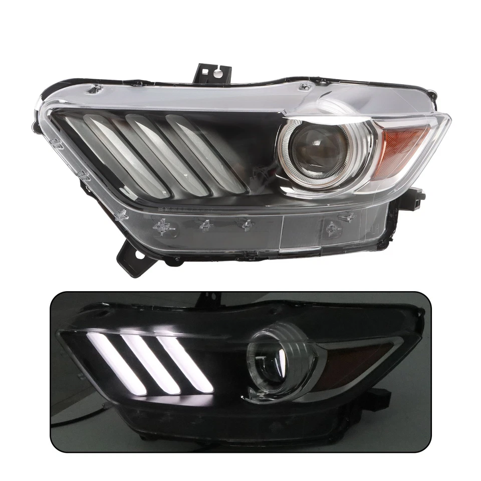 Left+Right Headlights Assembly Pair For Ford Mustang 2015 2016 2017 Clear Lens Foto 2 de 4