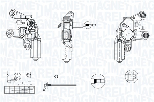 Hinten Magneti Marelli 064342008010 Wischermotor FüR Ford-image