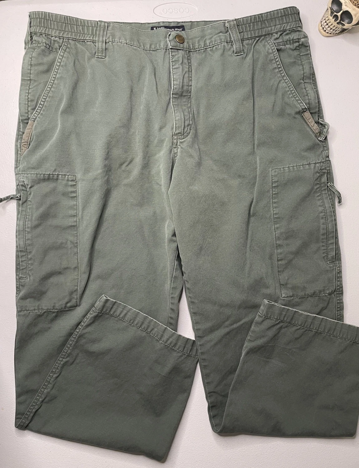 5.11 Tactical Canvas Utility Pants Men’s Sz. 38 x 32 Green Zip Pockets