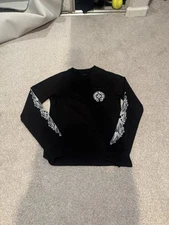 Chrome Hearts USA Men's Long Sleeve T-Shirt Size Small Black and White New