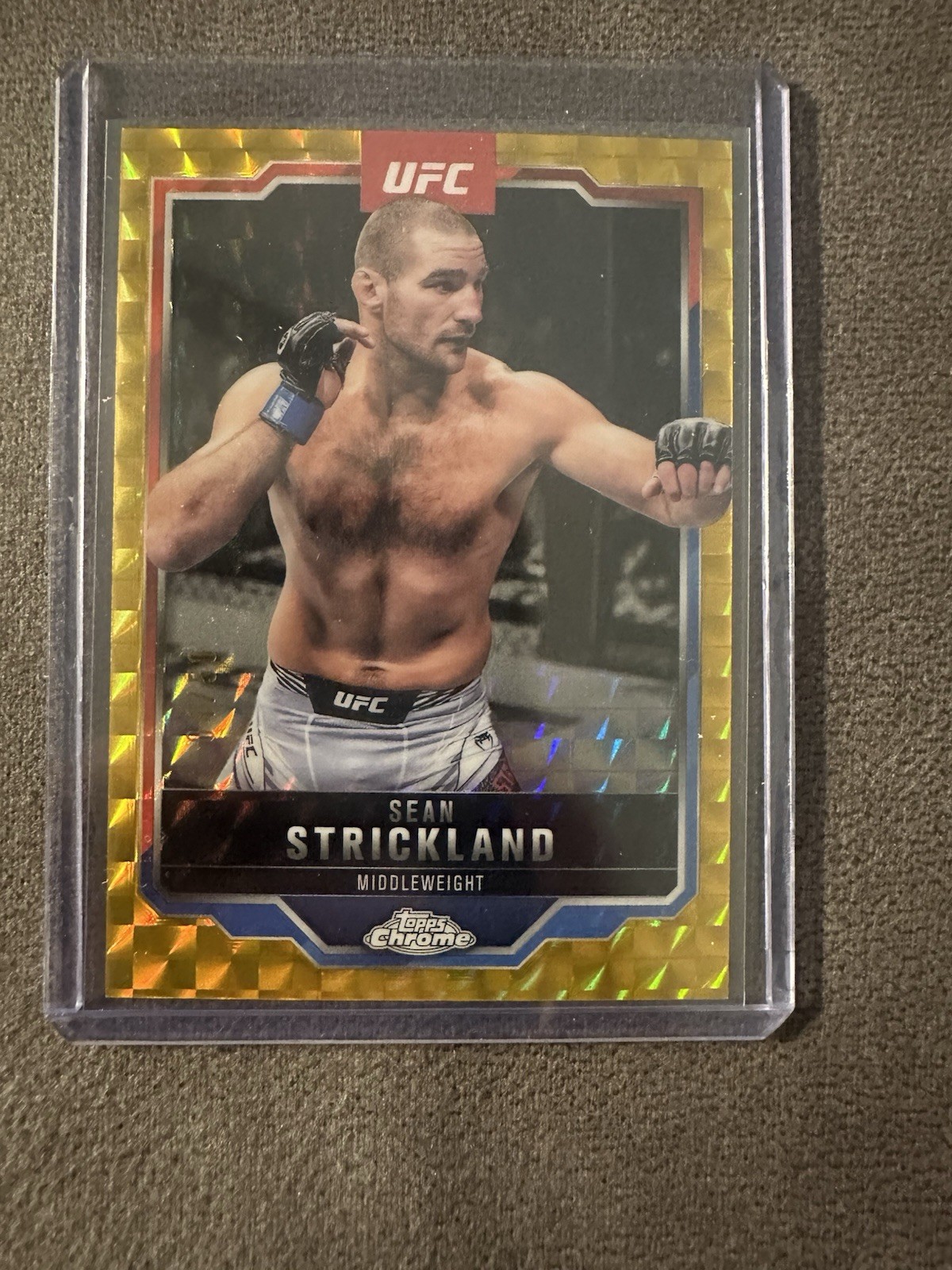 2025 UFC Topps Chrome Sean Strickland Gold Geometric /50